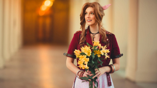 Aerith's Voice Actor, Cosplaying As Aerith